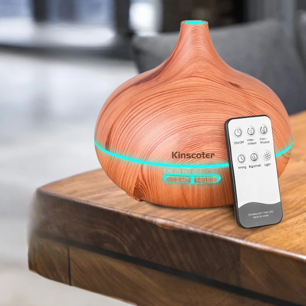 Room Diffuser with Adjustable Light and Wooden Design
