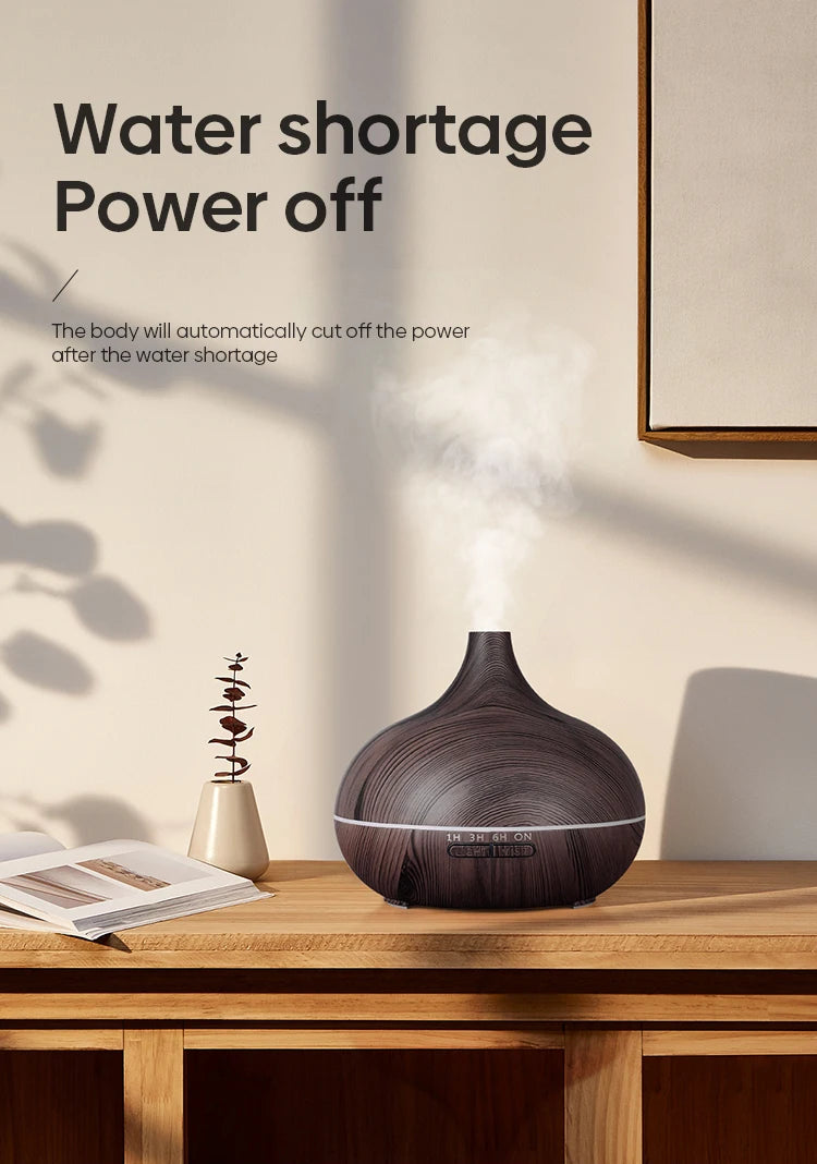 Room Diffuser with Adjustable Light and Wooden Design
