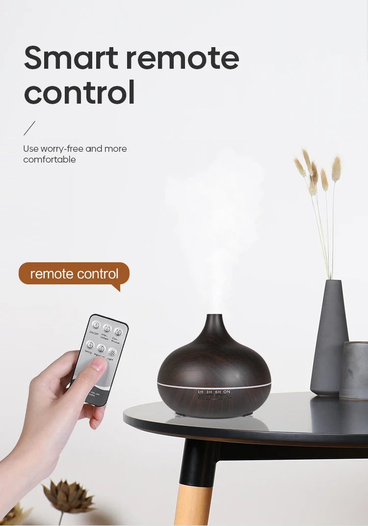 Room Diffuser with Adjustable Light and Wooden Design