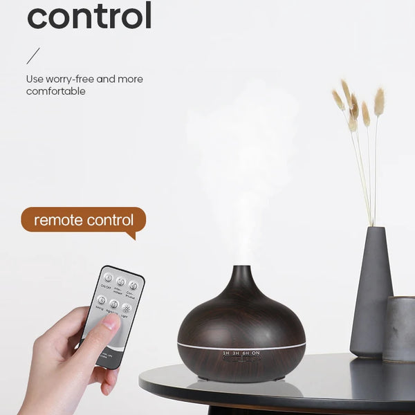 Room Diffuser with Adjustable Light and Wooden Design
