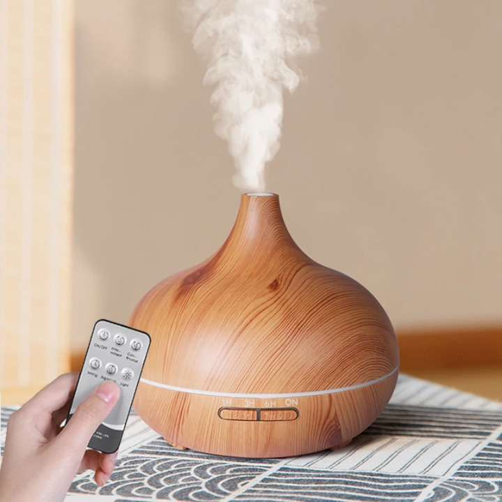 Room Diffuser with Adjustable Light and Wooden Design