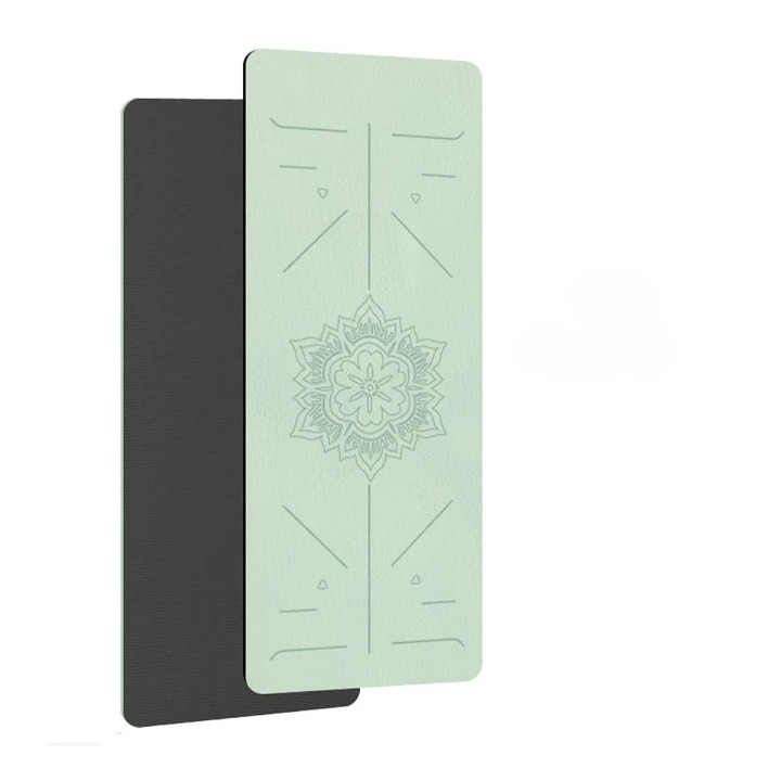HomeFlow TPE Fitness Mat Textured Grip & Alignment Guides